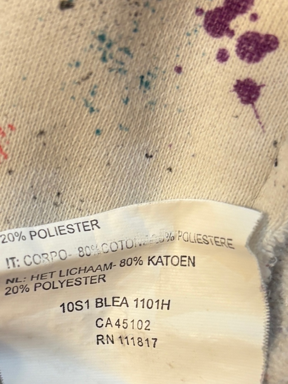 Bench Vintage Funnel Neck Paint-Splatter Lightweight Jacket in White, Pink, etc - Picture 5 of 10